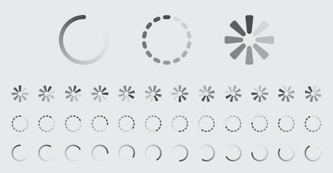 circular loading buffering icons set vector image