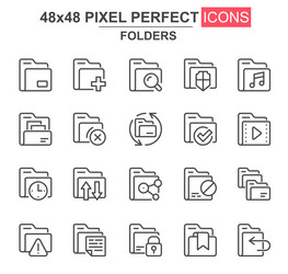 Folder Icon Set - Add, Delete, Archive vector image