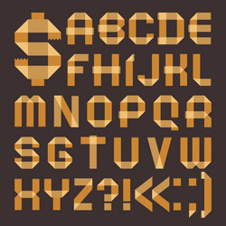 font from yellowish scotch tape - roman alphabet vector