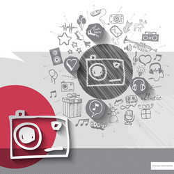 hand drawn photo camera icons Vector Image