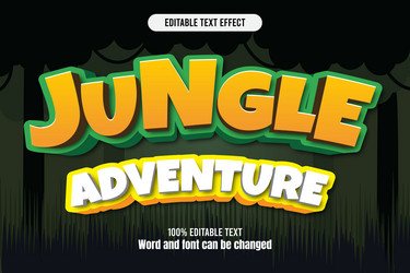 Jungle Adventure Editable Text Effect vector image