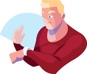 man using technology augmented reality vector image