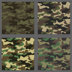 set of camouflage seamless patterns background vector image