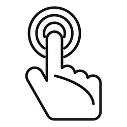 Touch button icon outline computer vector