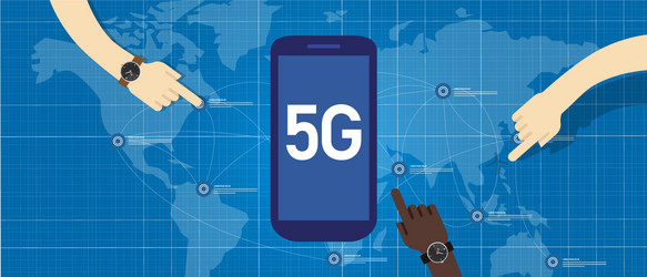 5g phone technology connect worldwide smart vector