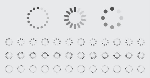 circular loading buffering icons set vector image