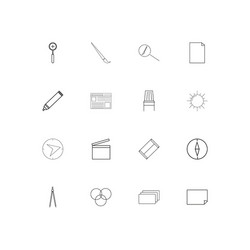 creative process and design linear thin icons set vector image