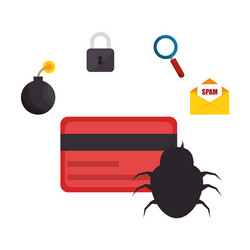 hacking the system concept icons vector image