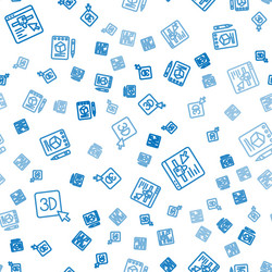 set line 3d printer setting and sketch on paper vector image