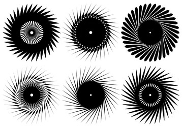 set of 6 circular geometric element abstract vector image