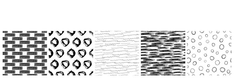 set of seamless patterns with scribble smears vector image