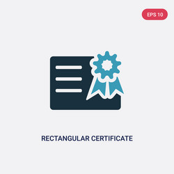 two color rectangular certificate icon from user vector image