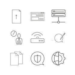 web linear icon set simple outline icons vector image