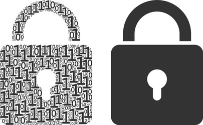 lock composition of binary digits vector image
