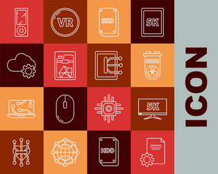 set line file document monitor display with 5k vector image