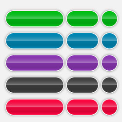 Shiny colorful web buttons set vector