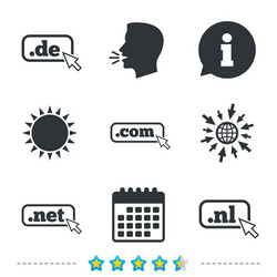 Top-level domains signs de com net and nl vector