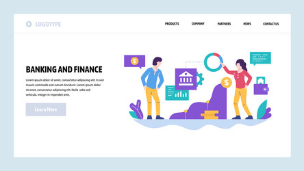 Web site design template finance vector