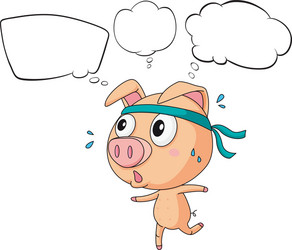 a pig exercising with empty callouts vector