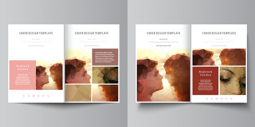 business templates for bi fold brochure magazine Vector Image