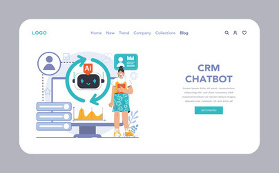 chat bot web or landing ai-powered customer vector image