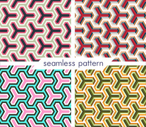 Geometric Retro Pattern Set vector image