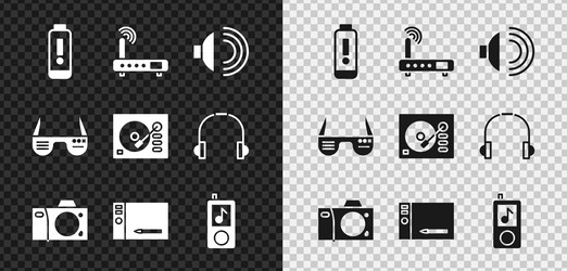 set battery charge level indicator router and wi vector image