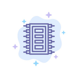 Tech hardware chip computer connect blue icon vector