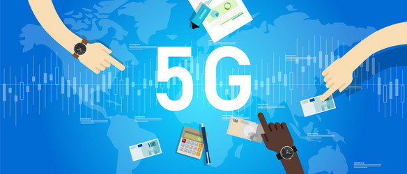 5g phone technology connect worldwide smart vector