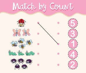 match by count with different types of insects vector image
