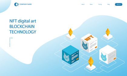 NFT Art Generative Blockchain vector image