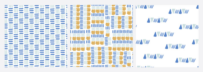seamless abstract pattern with hand-drawn line vector image