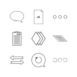 web linear icon set simple outline icons vector image