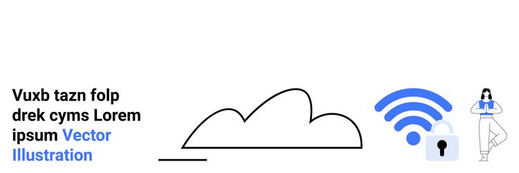 cloud connectivity and secure wireless access vector image