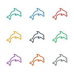 dolphin icon white background vector