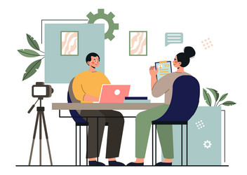 man in interview vector image