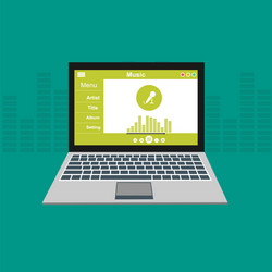 media player application app template with flat vector image