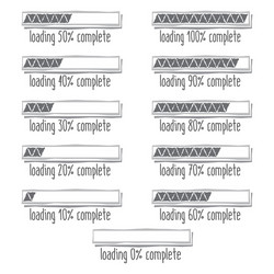 progress loading bar from 0 to 100 percent vector