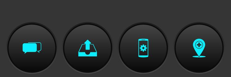 set chat upload inbox setting on smartphone vector image