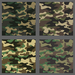 set of camouflage seamless patterns background vector