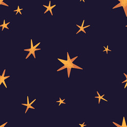 Sketch star seamless pattern starry sky Royalty Free Vector