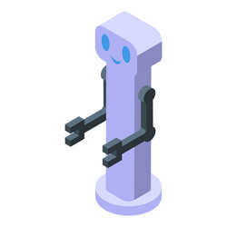 smiling robot with arms extended isometric vector image