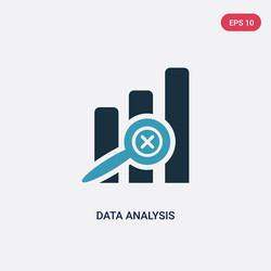 two color data analysis icon from user interface vector image