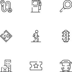 bundle maps and navigation icons vector image