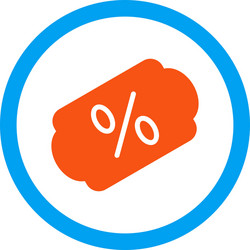 Discount label rounded icon vector