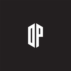 dp logo monogram with hexagon shape style design vector image