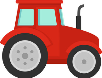 red tractor icon flat style vector