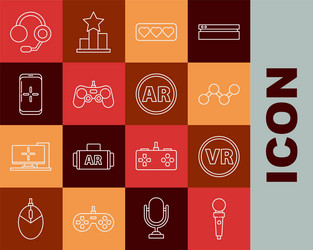 set line joystick for arcade machine virtual vector image