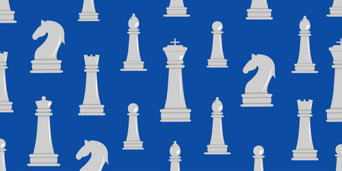 set of chess pieces pattern in trendy style vector