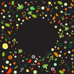 vegetable pattern frame for web and print vector image
